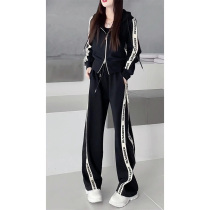 Kit matching womens clothing reduced age 2022 new advanced senses early spring fashion casual sports sweatshirt Two suits women