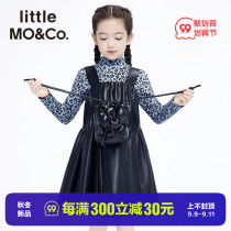 littlemoco childrens wear 21 autumn new girls camel vest dress Puskin skirt A- line dress pendulum