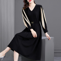 Your lady high-end dress long sleeve autumn womens wear 2022 new big brand luxury mom temperament noble skirt