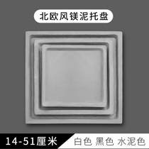 Round square cement flowerpot tray padded durable magnesium mud base chassis large extra large Nordic wind