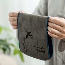 Zen Kung Fu tea accessories thick tea towel cloth absorbent high-grade long household tea table cloth towel rag pad