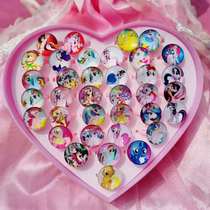 Pony childrens ring female Crystal Ice Princess cute diamond gem cartoon baby toy trinket gift