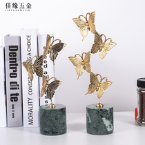 Creative personality pure copper butterfly ornaments home living room TV cabinet decoration ornaments light luxury pure copper butterfly crafts