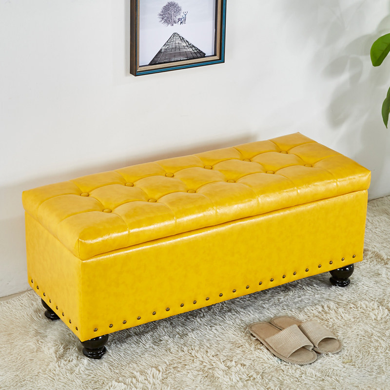 European-style bed-tail sofa stool bench can sit for shoes stool shoe cabinet locker dressing room stool solid wood storage stool box