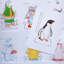 Little Penguin Antarctic cute animal vintage paper doll dressing paper doll paper doll changer