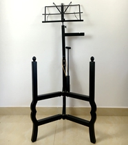 Black sandalwood triangle drum stand For Buddhist Puja with solid wood adjustable Sanskrit musical instrument stand Emperor bell stand Gong and drum stand