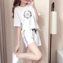 Summer Suit 2022 New Women Casual Fashion Foreign Air Relaxed Temperament Thin Short Sleeve Shorts Two Sets Tide