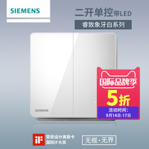Siemens switch socket panel Ruizi ivory titanium silver frame 86 type two open single control with LED switch