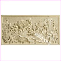 Jiahui sandstone FRP relief mural sculpture living room background wall garden villa courtyard home decoration lotus picture