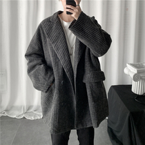 Woolen suit niche design medium long woolen trench coat French high-grade jacket fried street jacket senior Fan Man