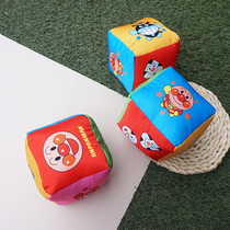 Anpanman Baby cube colored soft building blocks Baby toy cartoon animal cognitive cloth building blocks Zhiyi