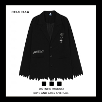 Mr. Guochao Chao brand niche design sense irregular casual suit men Street Ruffian handsome personality suit jacket