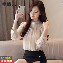 Chiffon shirt women long sleeve 2021 new autumn Western style base shirt Women fashion all-around temperament top trend