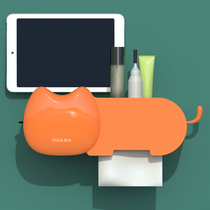 Toilet tissue box Toilet waterproof wall-mounted toilet paper storage paper suction-free perforated toilet paper box shelf