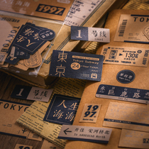 Kraft paper retro sticker hand account diary decoration diy inspirational cute text hand account mobile phone case sticker set