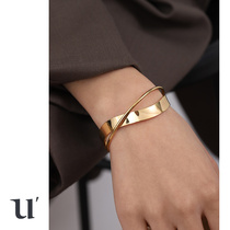 Niche open bracelet Womens light luxury niche design Net red ins cold wind bracelet exquisite high-end sense of hand jewelry