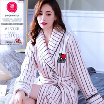 Sleeping robe woman autumn and winter in a small sub-pyjamas woman 2021 New winter net red bursting with a damp home bathrobe