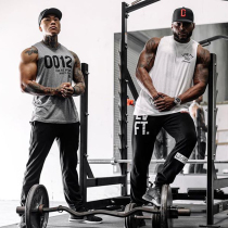 Muscle fitness sports vest mens sleeveless loose waistcoat training clothes European and American Tide brand bodybuilding short sleeves