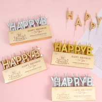 Gold Silver Happybirthday Birthday Happy Happy Happy Hawk Alphabet Candle Party Cake Decoration Plugin