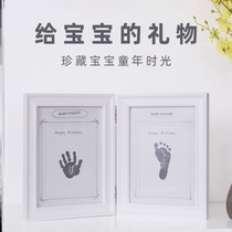 The Hundred Days Memorial shou jiao yin Palm inkpad mark one year old baby foot contentment calligraphy and painting hundred days old