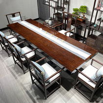 Ebony Wood large board log tea table and chair combination mahogany tea table Tea Board Chinese furniture boss desk whole
