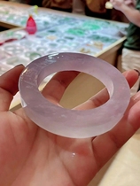 Myanmar jade raw stone Jade wool ice seed bracelet female bright material Yang green floating flower Violet Blue concubine customized A goods