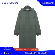 BLUE ERDOS mens spring summer hooded cotton long fashion mens coat