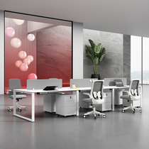 Office furniture combination modern minimalist white 2 4 six 6 people employee work desk custom office furniture