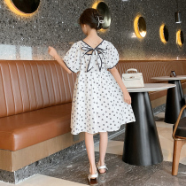 Girls  dresses summer 2021 new childrens Western princess dress Mid-size childrens summer thin cotton skirt