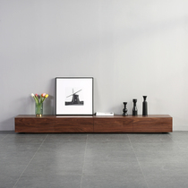 Solid Wood TV cabinet Nordic simple modern Japanese small apartment living room black walnut White Oak TV floor cabinet
