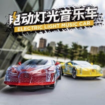 Douyin hot push Crystal car inertia with light car model police car toy stall e-commerce boy toy