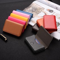 Business Card Case Mens artificial leather business PU magnetic buckle portable soft leather business card holder womens business card case