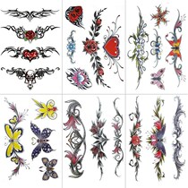 Bow tattoo stickers Thigh arm ring tattoo stickers waterproof female tattoo stickers clavicle flower long-lasting cover scars