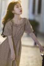 North meditation with fishing summer new short sleeves Dress Dress Femininity with waistcoat Waistcoat printed A long dress in the shape of a