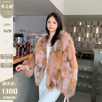 MZ home color Fox series winter New fox fur Noble fur fur coat female young model thin short