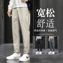 Pants men summer Korean trend straight ankle-length pants spring and autumn joker loose tooling sports leisure trousers