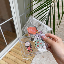 Korea ins homemade transparent glitter card bag hipster portable card sleeve coin wallet transparent jelly storage bag