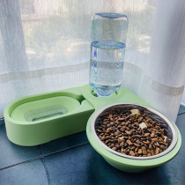 Cat food bowl Food bowl Kitten cat cat double bowl automatic drinking stainless steel rice bowl Dog drinking bowl Cat pet supplies