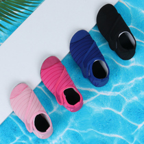 Childrens sandals non-slip anti-cut swimming men and women wading water traceability diving shoes Water Park red foot skin shoes
