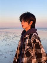 Wolf tail head wig men full Head full top boys spring and autumn short hair Korean version of handsome mullet head Japanese full head cover