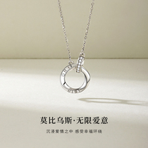 Mobius ring sterling silver necklace female summer light luxury niche 2021 new design sense premium choker pendant