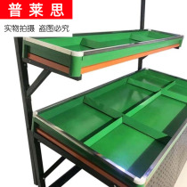 Vegetable shelf display rack fruit shop display rack supermarket melon and fruit Double-Layer Display Cabinet floor load-bearing three-layer slope