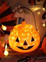 Halloween glowing pumpkin lantern string portable lantern pumpkin bucket bar haunted house decoration festive atmosphere dress