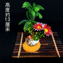 Hotel dishes pan head embellishment flower coconut tree set plate decoration flower SAB plate surrounding creative plate decoration small ornaments