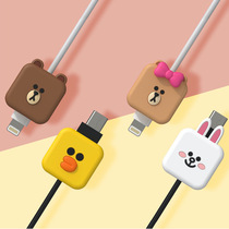 LINE FRIENDS data cable protection head cartoon silicone cover Anti-break connector damage UNIVERSAL charging cable cover