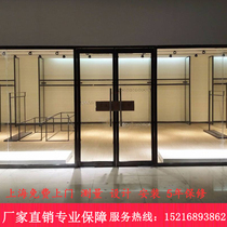 Office access control glass door Frameless tempered glass Store glass door High partition glass door Shanghai custom