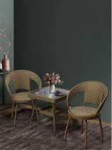 Rattan chair Three-piece tea table Household balcony small table and chair Single backrest chair Outdoor leisure Teng chair Tea table combination