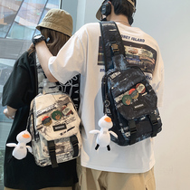 National Tide Chest Bag Slanted Satchel Student Movement Satchel Large Capacity Single Shoulder Small Backpack Casual Diagonal Shoulder Bag