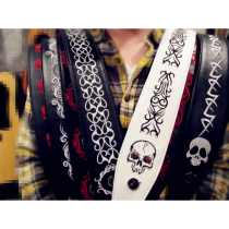  vorson Electric Guitar Strap Bass Strap Acoustic Guitar Shoulder strap Embroidered skull E-09