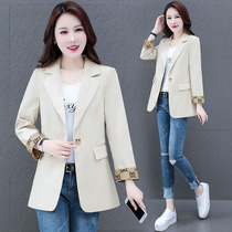  High-end professional small suit womens 2021 autumn new fashion slim short jacket one button fat MM suit